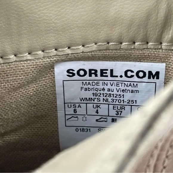 Sorel Women’s Lennox Lace - Size 6 - Tan Waterproof Suede Lace-Up Moto Boots