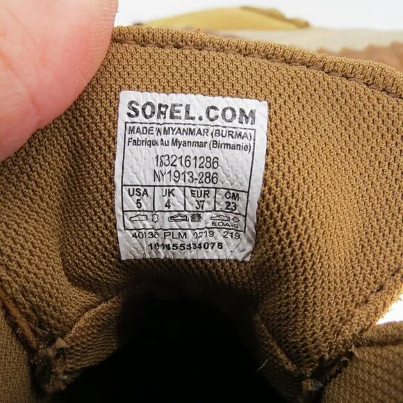 SOREL Women's Out N About Plus Rain Duck Boot in Brown Leather Size 5 NEW