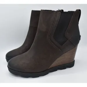 Sorel Womens Size 11 Joan Uptown Chelsea Wedge Waterproof Suede Boots Booties