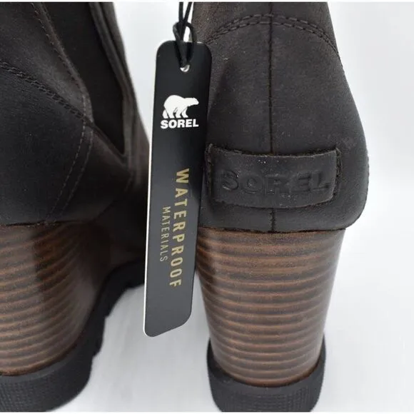 Sorel Womens Size 11 Joan Uptown Chelsea Wedge Waterproof Suede Boots Booties