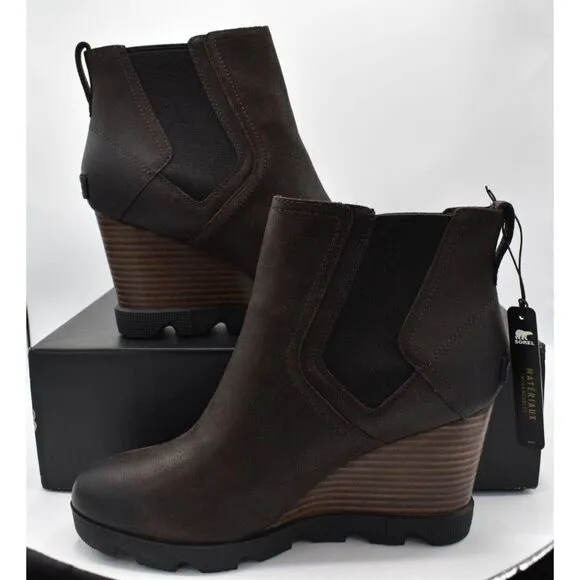 Sorel Womens Size 11 Joan Uptown Chelsea Wedge Waterproof Suede Boots Booties