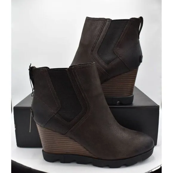 Sorel Womens Size 11 Joan Uptown Chelsea Wedge Waterproof Suede Boots Booties