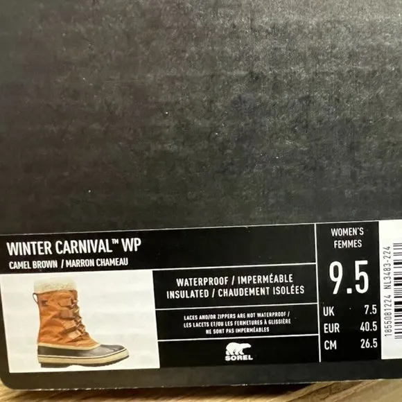 Sorel Women's Winter Carnival Waterproof Snow Boots Brown, Size 9.5 M