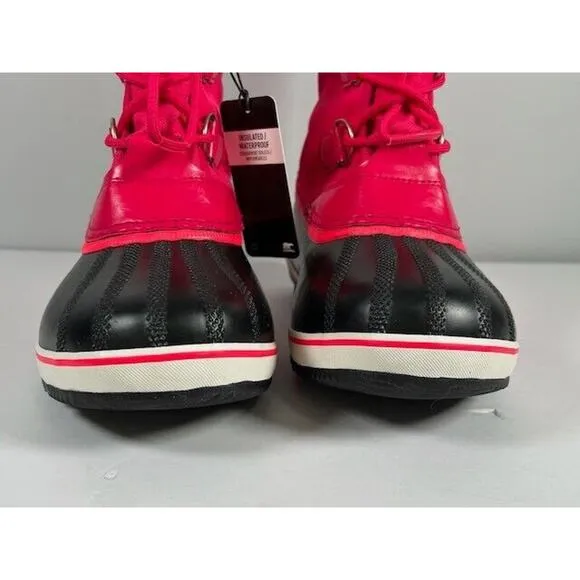 Sorel YOOT PAC Nylon Waterproof Winter Boots Insulated Bright Rose Youth Size 6