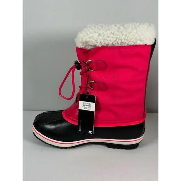 Sorel YOOT PAC Nylon Waterproof Winter Boots Insulated Bright Rose Youth Size 6