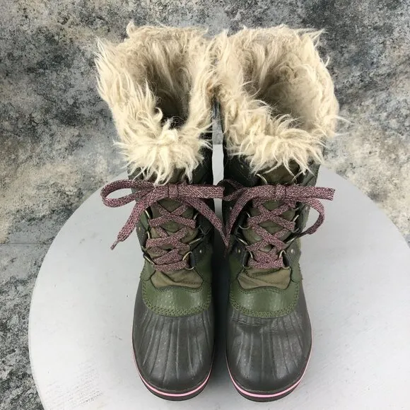 Sorel Youth Size 3 Tofino II Hiker Green Alpine Tundra Waterproof Snow Boots