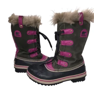 SOREL Youth TOFINO Faux Fur Lined Waterproof Lace Up Boots Size 4