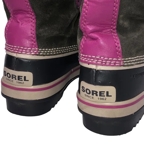 SOREL Youth TOFINO Faux Fur Lined Waterproof Lace Up Boots Size 4
