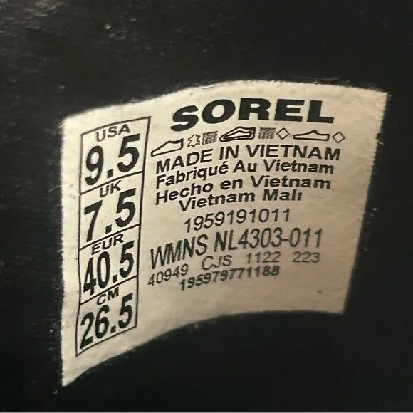 Sorel Brex Chelsea Waterproof Leather Boots Black Blue Size 9.5 NL4303-011