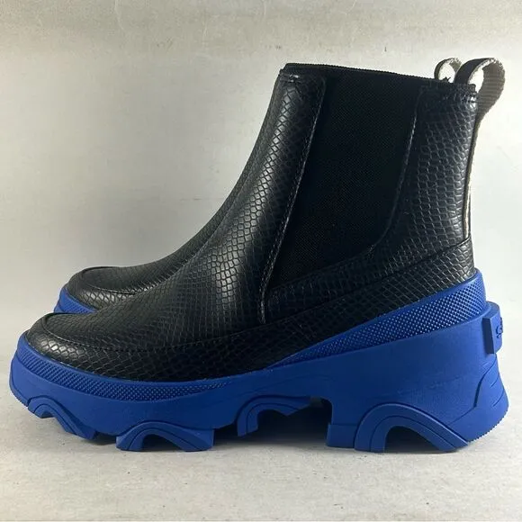 Sorel Brex Chelsea Waterproof Leather Boots Black Blue Size 9.5 NL4303-011