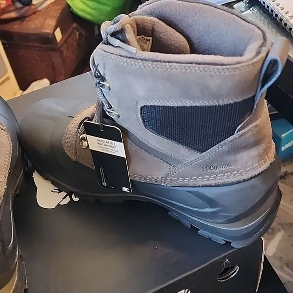 Sorel Buxton lace up Waterproof Gray and Brown Boots NWT SIZE 10.5
