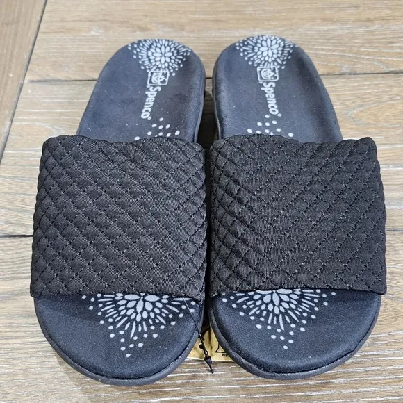 Spenco Orthotic Quilted Memory Foam Slides, Hanna, Women's 7.5, NWT