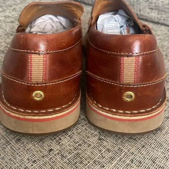 Sperry Men’s Tan Leather Gold Cup Loafers Size 10.5 M