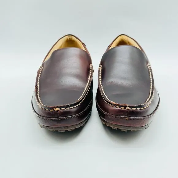 Sperry Shoes Mens 8.5 Brown Leather Loafers Venetian Slip On Casual Dress NEW