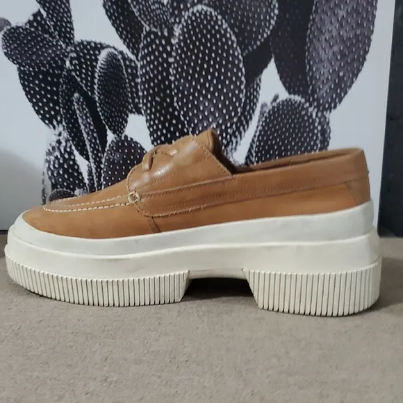 Sperry Tan Platform Loafers