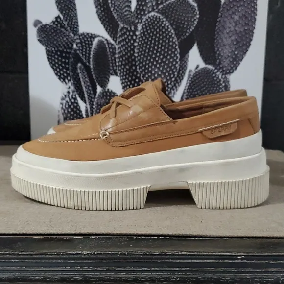 Sperry Tan Platform Loafers