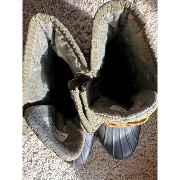 Sperry Top-Sider Duck Boots‎ Waterproof Quilted Olive Green Ankle Boots 8.5