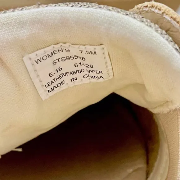 SPERRY TOP-SIDER ROSEFISH TAN LINEN OAT MEMORY FOAM BOAT SHOES WOMENS 7.5M