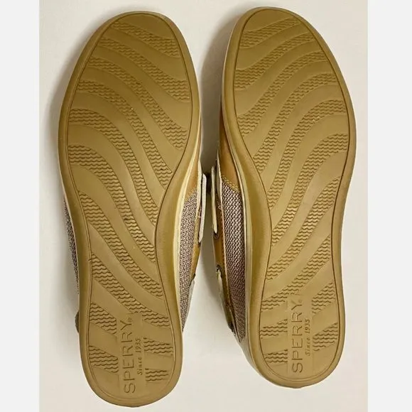 SPERRY TOP-SIDER ROSEFISH TAN LINEN OAT MEMORY FOAM BOAT SHOES WOMENS 7.5M