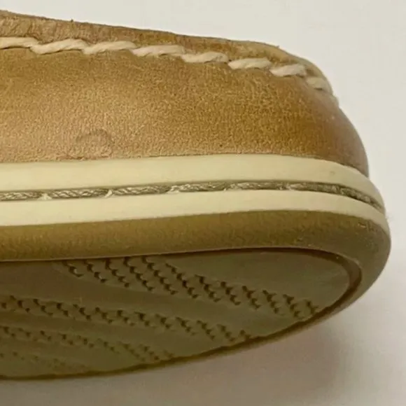 SPERRY TOP-SIDER ROSEFISH TAN LINEN OAT MEMORY FOAM BOAT SHOES WOMENS 7.5M