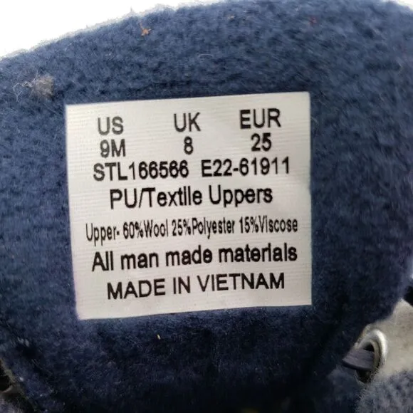 Sperry Top Sider Saltwater Toddler Size 9 Blue Plaid Wool Waterproof Duck Boots