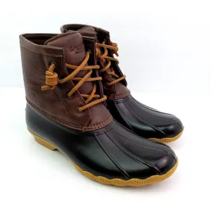 Sperry Top Sider Saltwater Youth Size 5Y Brown Leather Waterproof Duck Boots