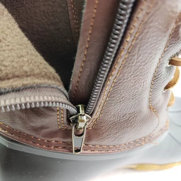 Sperry Top Sider Saltwater Youth Size 5Y Brown Leather Waterproof Duck Boots