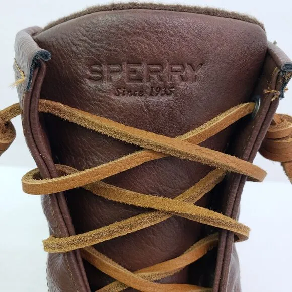 Sperry Top Sider Saltwater Youth Size 5Y Brown Leather Waterproof Duck Boots