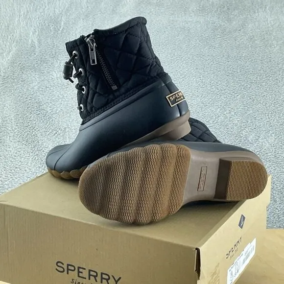 Sperry Women's Saltwater Boots, Black, 5.5 NWB S089