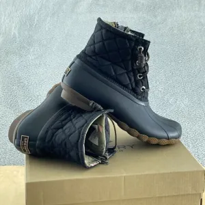 Sperry Women's Saltwater Boots, Black, 5.5 NWB S089