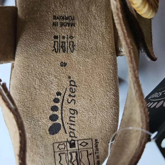 SPRING STEP Womens Gamona Sand Tan Suede Sandals Size 40 NWT
