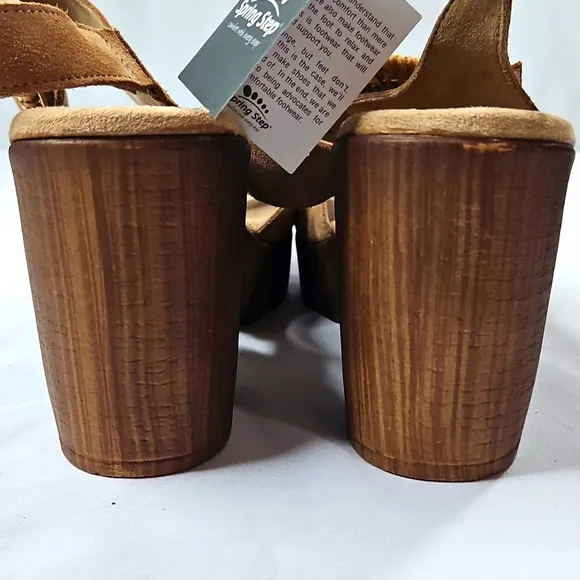 SPRING STEP Womens Gamona Sand Tan Suede Sandals Size 40 NWT