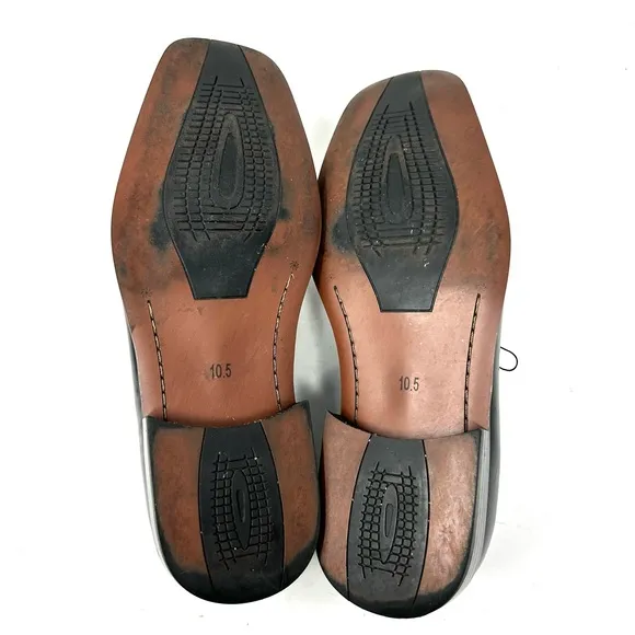 STACY ADAMS men’s black leather slip on loafers, size 10.5