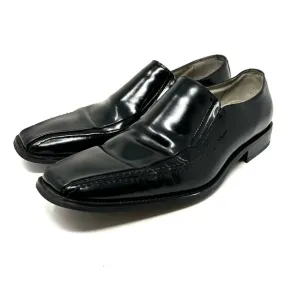 STACY ADAMS men’s black leather slip on loafers, size 10.5