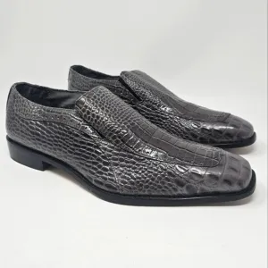 Stacy Adams Parisi Gray Leather Crocodile Embossed Loafers Size 13 Style 24903
