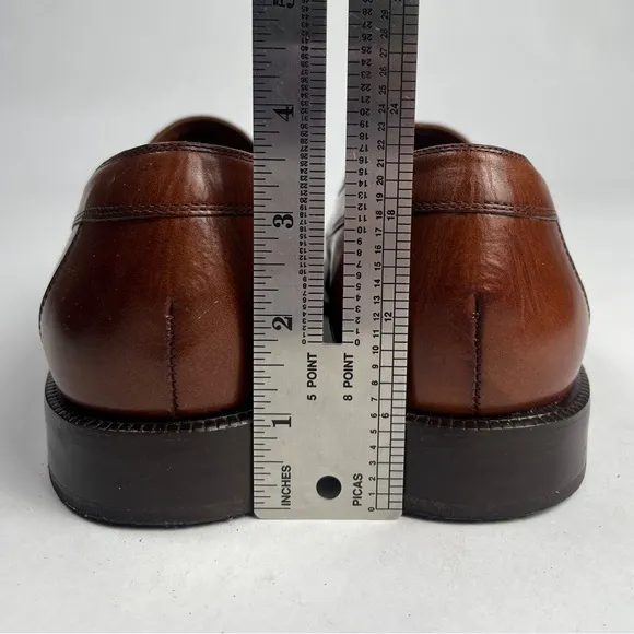 Stafford Brown Leather Croc Print Men's Loafers