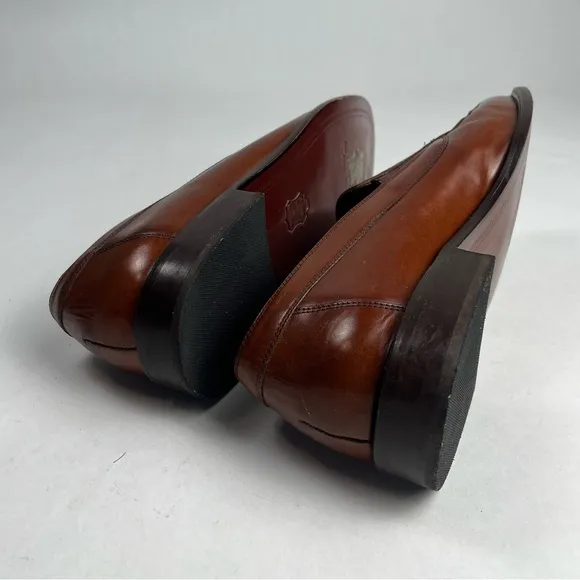 Stafford Brown Leather Croc Print Men's Loafers