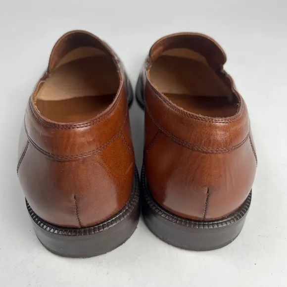 Stafford Brown Leather Croc Print Men's Loafers