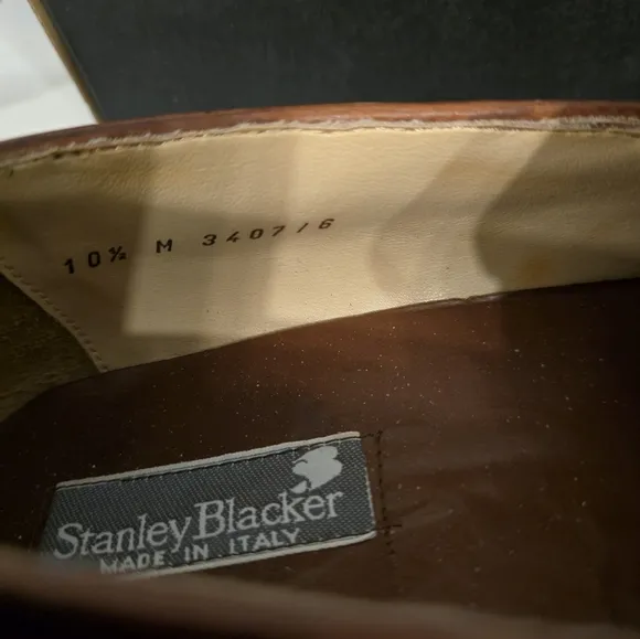 STANLEY BLACKER MEN'S SHOES MADE IN ITALY LEATHER DRESS TAN SIZE 10.5