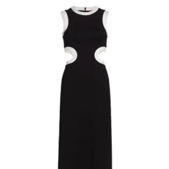 Staud Dolce Waist-Cutout Maxi Dress