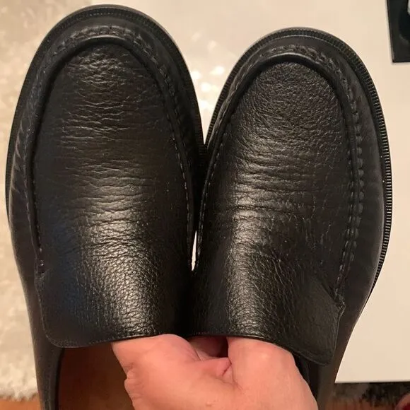Steeple Gate Made in Brazil Men’s Leather Black Slip On Loafer Size 9