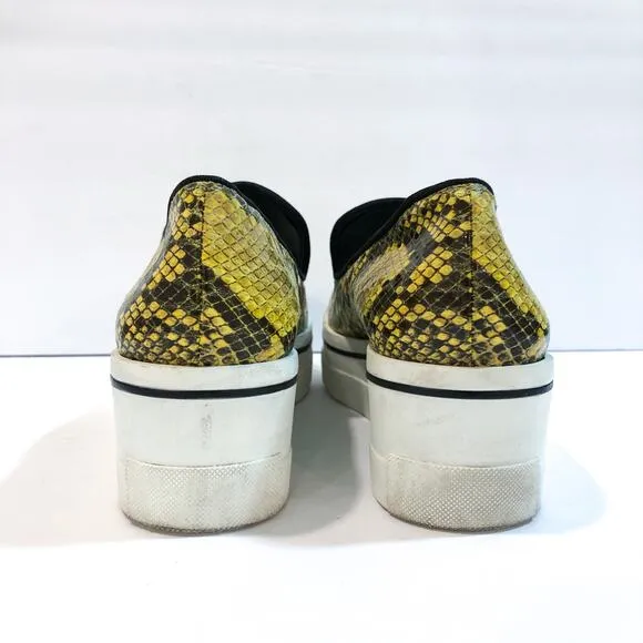 Stella McCartney Binx Snake Print Python Wedge Platform Loafers