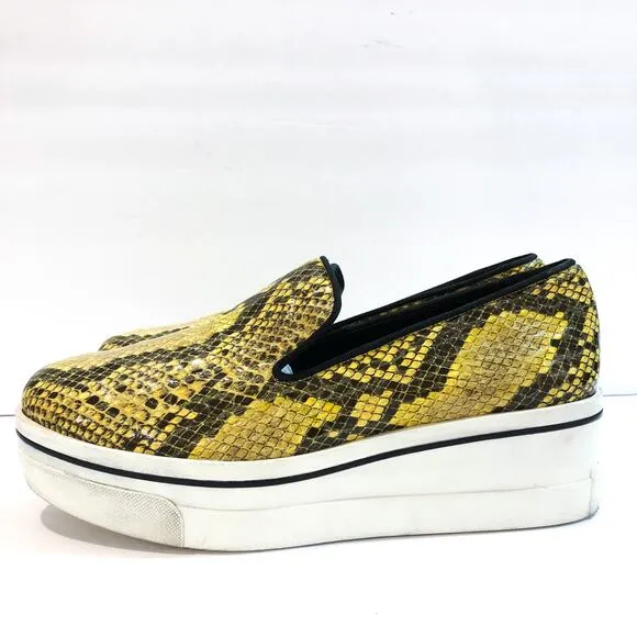 Stella McCartney Binx Snake Print Python Wedge Platform Loafers