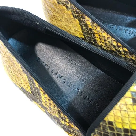 Stella McCartney Binx Snake Print Python Wedge Platform Loafers