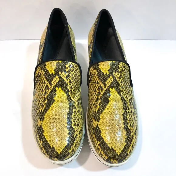 Stella McCartney Binx Snake Print Python Wedge Platform Loafers
