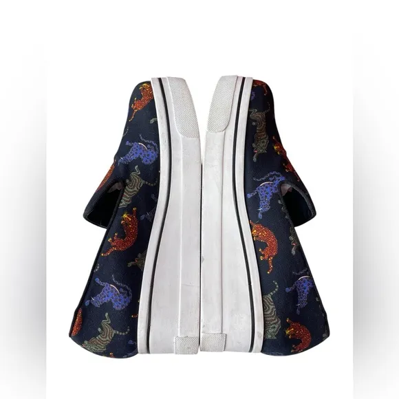 Stella McCartney Black Animal Printed Canvas Slip On Sneakers Size 39