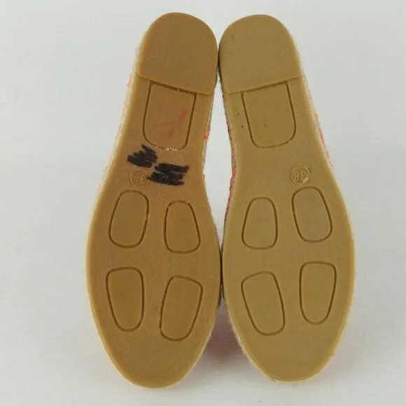 Stella McCartney Kids Size 38 Pink Orange Textile Slip On Flat Espadrilles