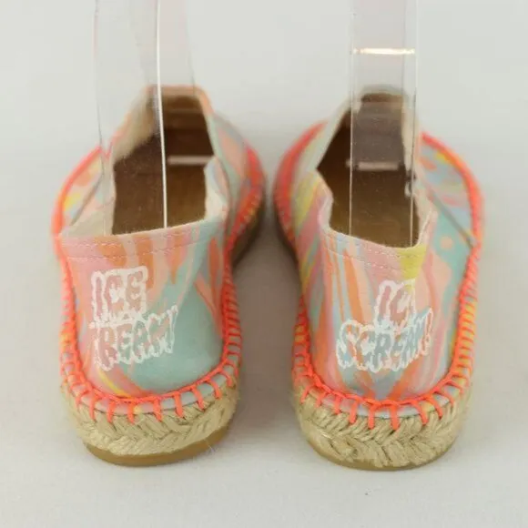 Stella McCartney Kids Size 38 Pink Orange Textile Slip On Flat Espadrilles