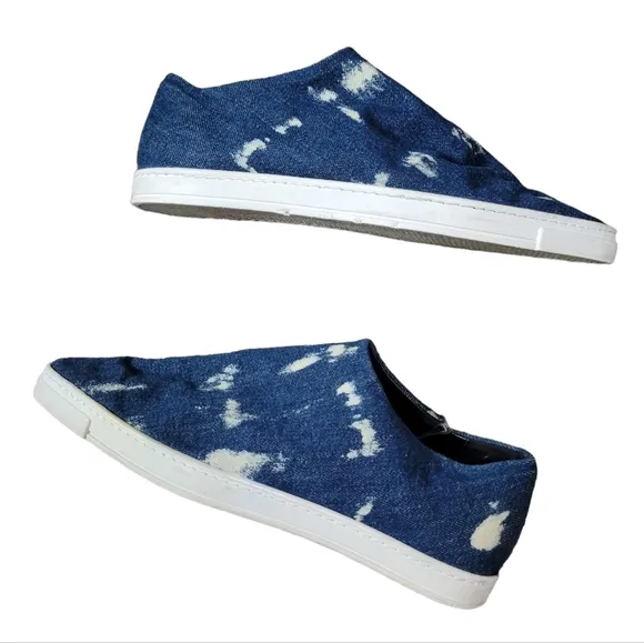 Stella McCartney Pointed Toe Denim Slip-on Sneakers