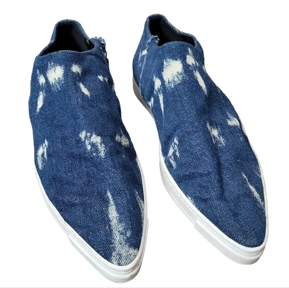 Stella McCartney Pointed Toe Denim Slip-on Sneakers